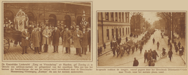 873037 Collage van 2 foto's betreffende de jubileummatinee, georganiseerd door Koninklijke Liedertafel 'Zang en ...